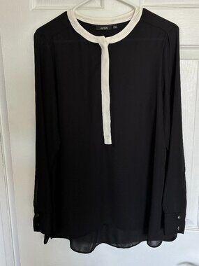 Black Long Sleeve Silky Blouse - Apt 9